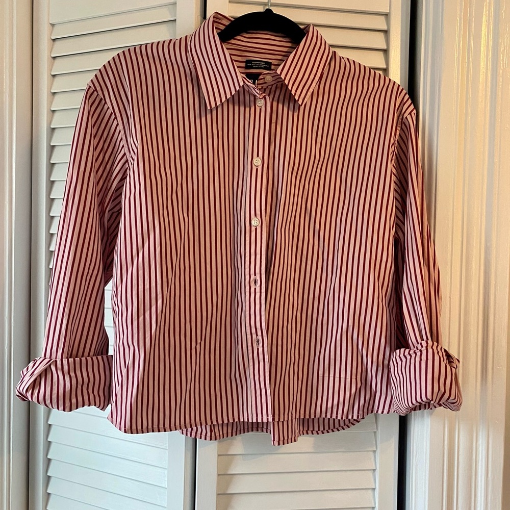 Gap Cropped Cotton Button Down Shirt